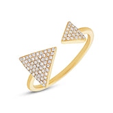 0.21ct 14k Yellow Gold Diamond Triangle Lady's Ring